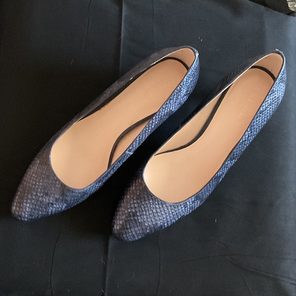 Cole Haan Navy Textured Flats